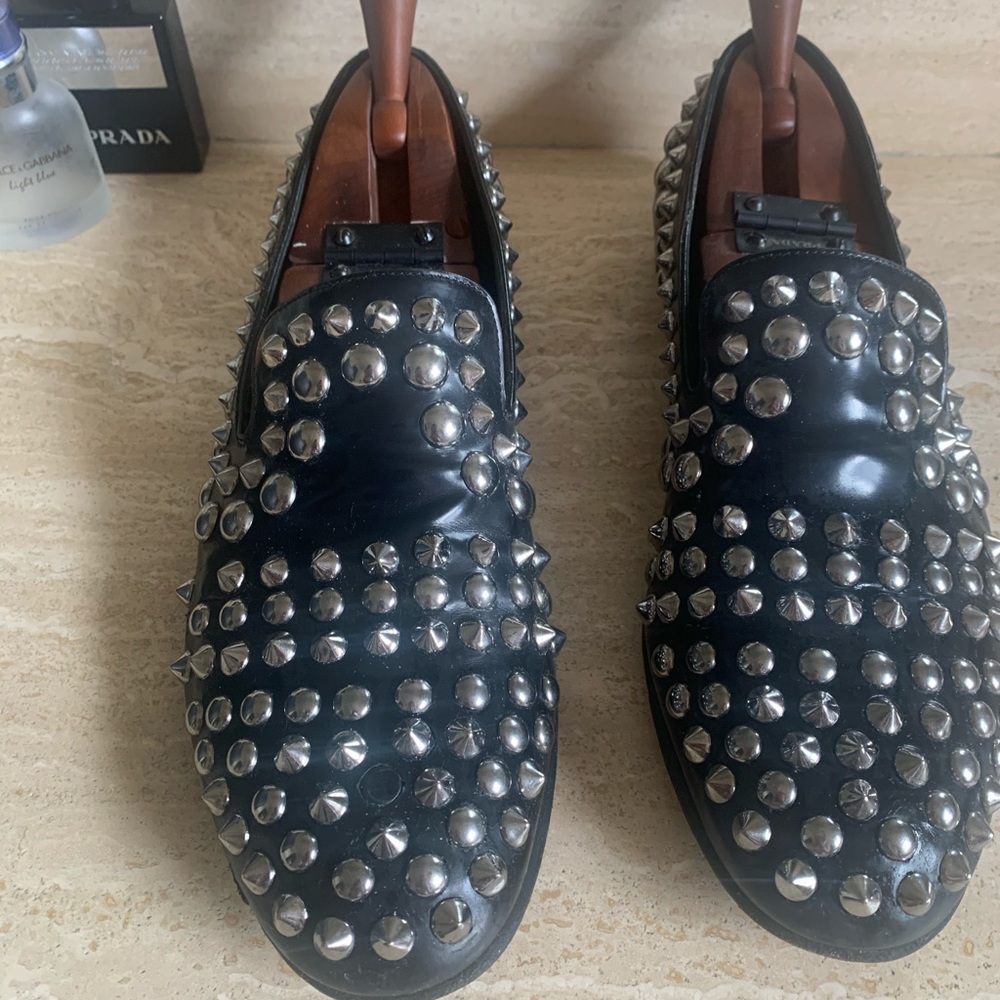Prada Spazzolato Studded loafers